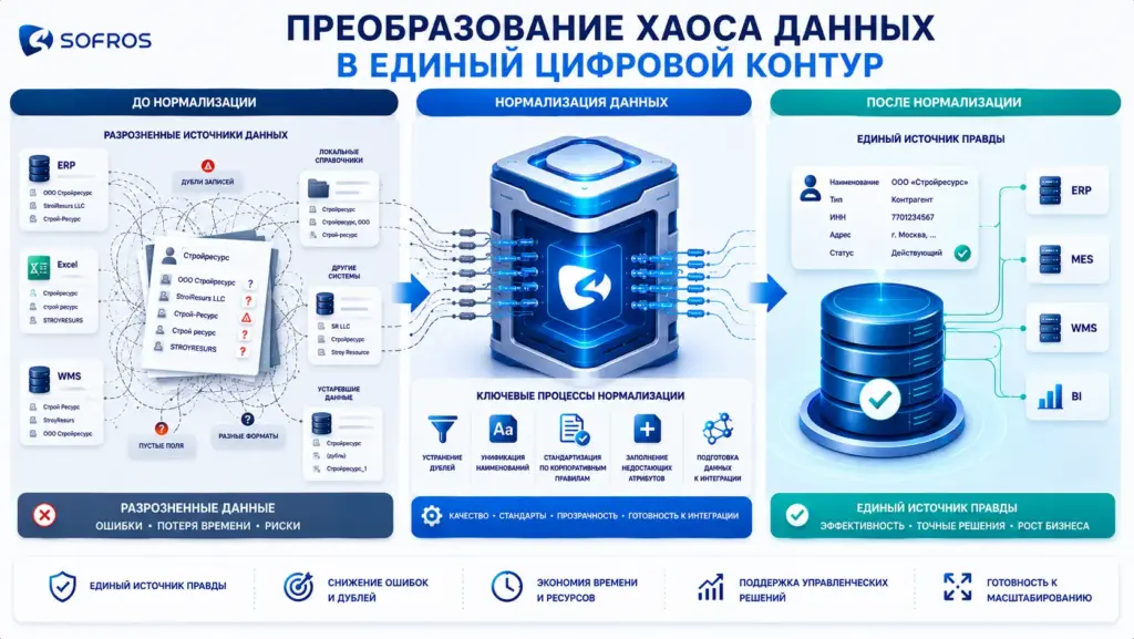 Этапы преобразования данных в единый цифровой контур